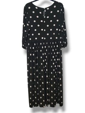 CATO 1948 - 14/16W Black and White Polka Dot Midi Dress